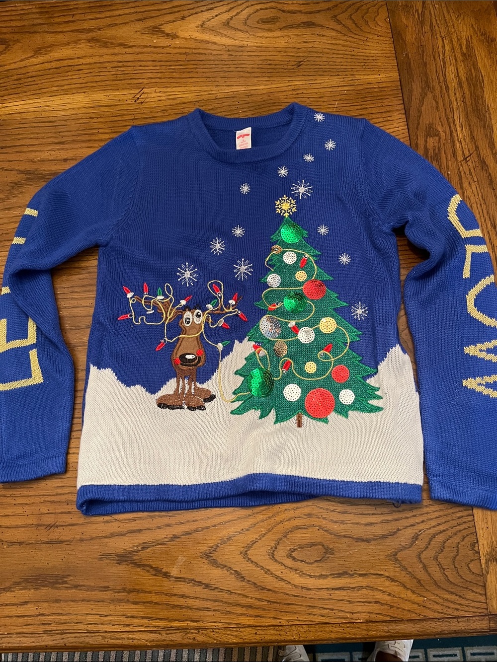 Holiday Time light-up Christmas sweater, size medium